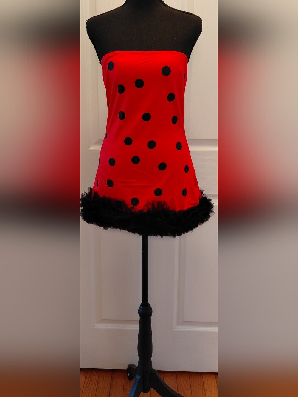 New Women’s Medium Ladybug Halloween Costume 2PC Dress Wings - Picture 4 of 10
